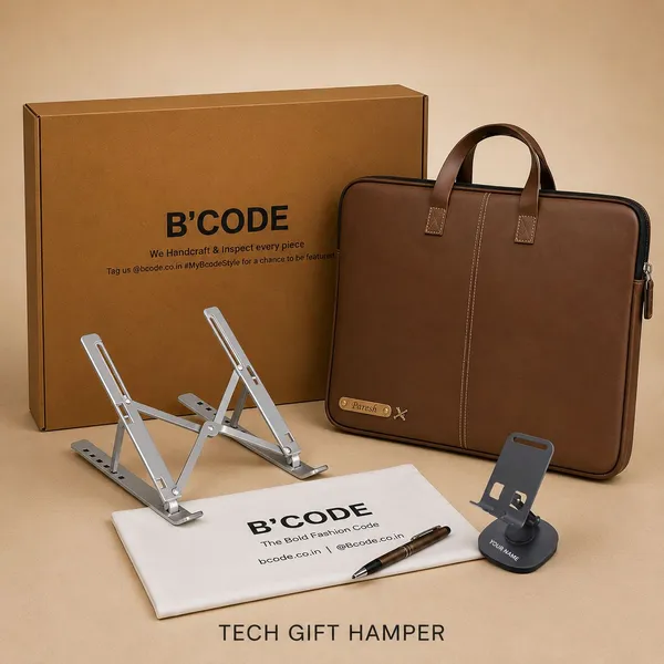 B_Code_Premium_Personalised_Tech_Gift_Hamper_Laptop_Bag_Laptop_Stand_Mobile_Stand_Pouch_And_Pen_Corporate_Gift_Set