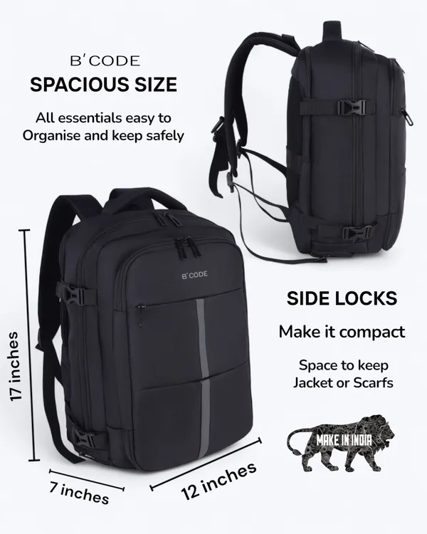 B'CODE_TravelMate_40L_Water-Resistant_Travel_Laptop_Backpack_for_Men_&_Women_(15.6_Inch)