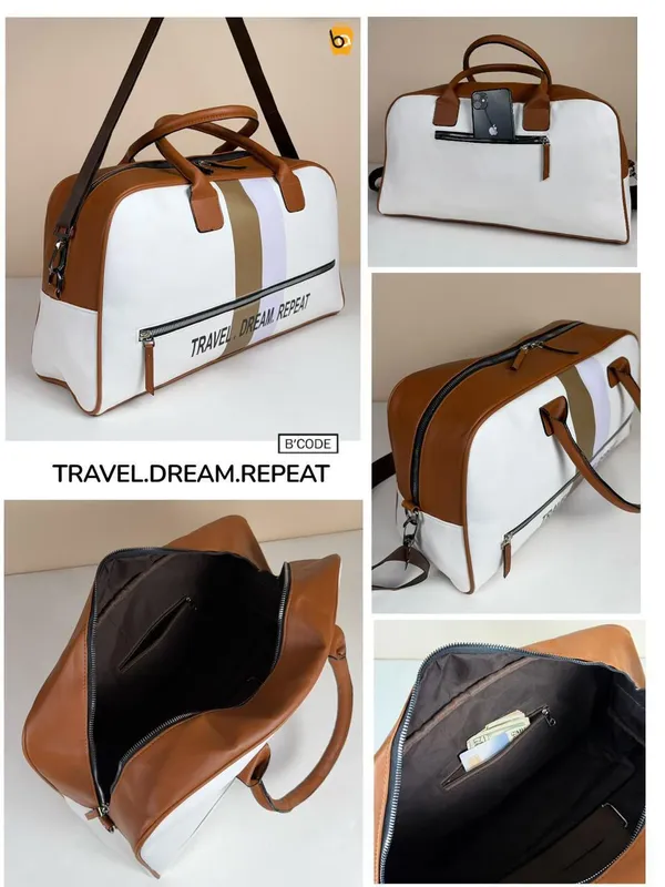 B’CODE_Travel_Duffle_Bag_for_Women_&_Men_|_Water-Resistant_Weekend_Bag_with_Spacious_Storage_|_Stylish_Carry-On_Travel_Handbag
