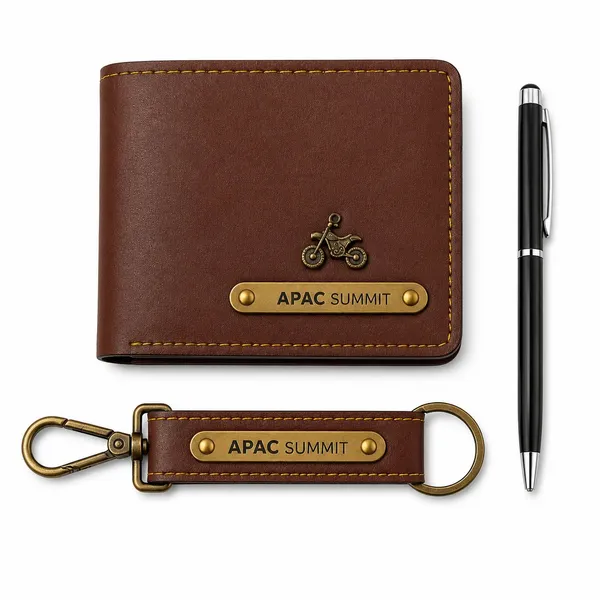 B'CODE_Personalised_Men's_Gift_Combo_(3-Piece_Set)_–_Custom_Name_&_Charm_Leather_Wallet,_Keychain_&_Engraved_Pen