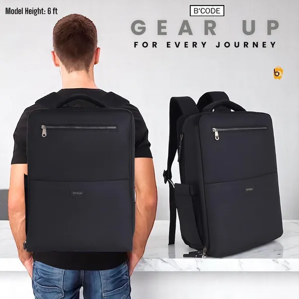 ELITE_Overnighter_Leather_Laptop_Backpack_|_Stylish_Bucket_Design_with_Multifunctional_Pockets_|_Water-Resistant_&_Durable_Travel_and_Office_Bag_for_Men_&_Women_–_BLACK
