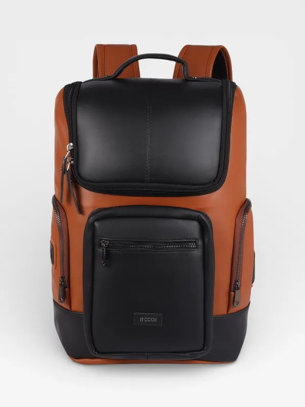 Black_Microfibre_Laptop_Backpack_With_Trolley_Sleeve_For_Unisex