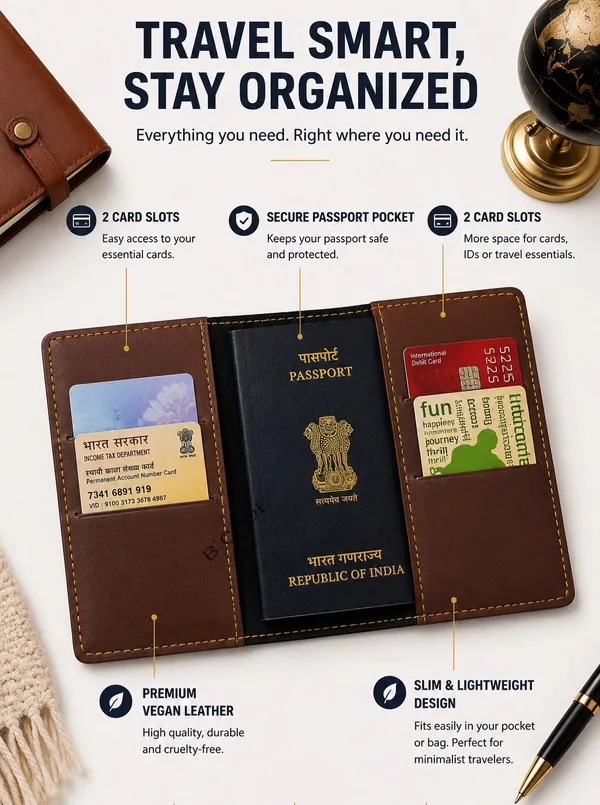 Personalized_Passport_Cover_for_Men_&_Women_|_Vegan_Leather_Travel_Passport_Holder_with_Card_Slots_|_Custom_Name_Plate_&_Travel_Charm_|_Passport_Wallet_for_Travel_&_Gifting_(BROWN)