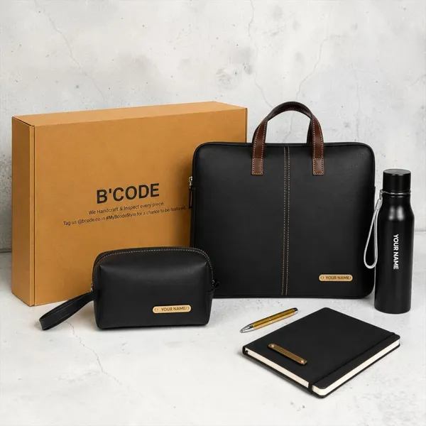B'CODE_Premium_Personalised_Executive_Corporate_Gift_Hamper_(5-Piece_Set)_–_Laptop_Bag,_Stainless_Steel_Bottle,_Diary,_Pouch_&_Metallic_Pen