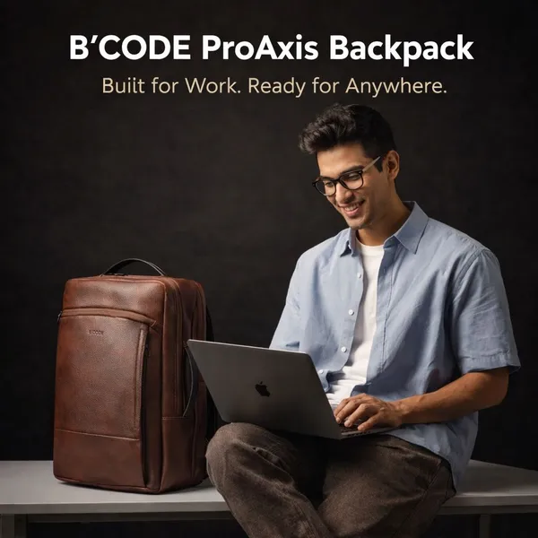 Bcode_Pro-Axis_38L_Vegan_Leather_15.6_Inch_Laptop_Backpack