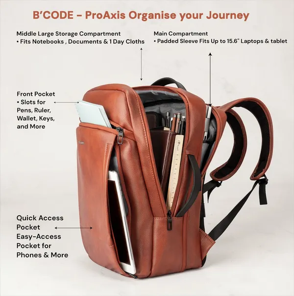 Pro_Axis_38L_Vegan_Leather_Laptop_Backpack_For_Men_And_Women_Expandable_Office_Bag_Fits_15.6_Inch_Laptop_Anti_Theft_Pocket_Multi_Compartment_Business_Backpack_1_Year_Warranty