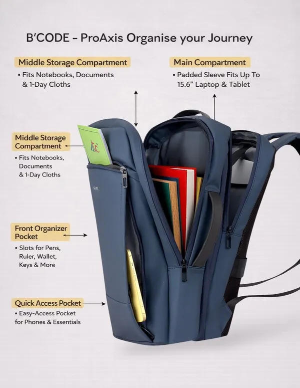 B’CODE_Pro-Axis_38L_Vegan_Leather_Laptop_Backpack_–_15.6_Inch,_Expandable,_Multi-Compartment