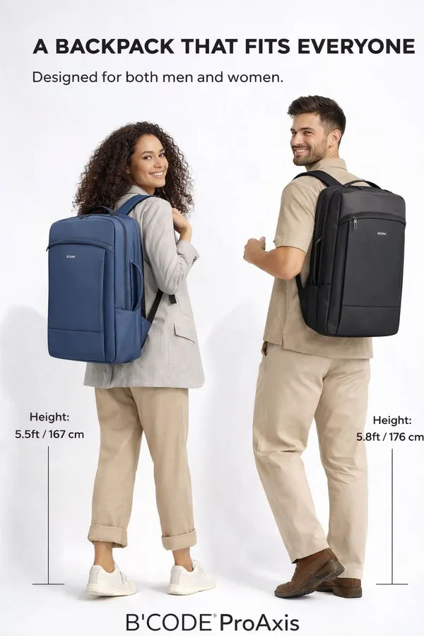 B’CODE_Pro-Axis_38L_Vegan_Leather_Laptop_Backpack_–_15.6_Inch,_Expandable,_Multi-Compartment