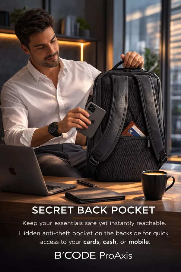 Bcode_Pro-Axis_38L_Vegan_Leather_15.6_Inch_Laptop_Backpack
