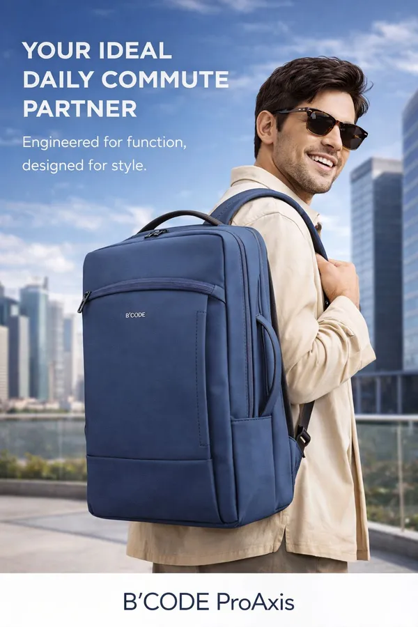 B’CODE_Pro-Axis_38L_Vegan_Leather_Laptop_Backpack_–_15.6_Inch,_Expandable,_Multi-Compartment