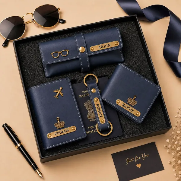 Black_Personalized_Leather_Wallet_Gift_Set_For_Men