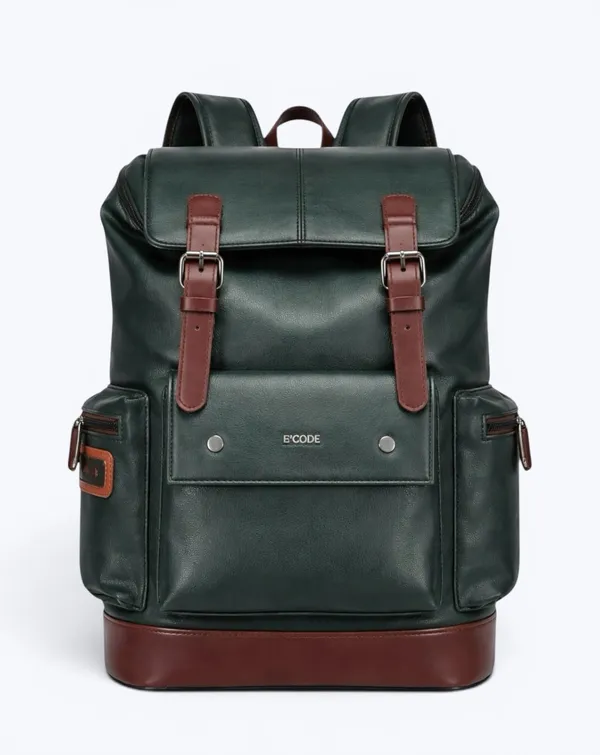 Ventro_Bottle_Green_Vegan_Leather_Laptop_Backpack_For_Unisex