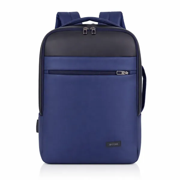 BCODE_AIRPRO_Blue_Laptop_Backpack_With_Cordura_And_Vegan_Leather_For_Unisex