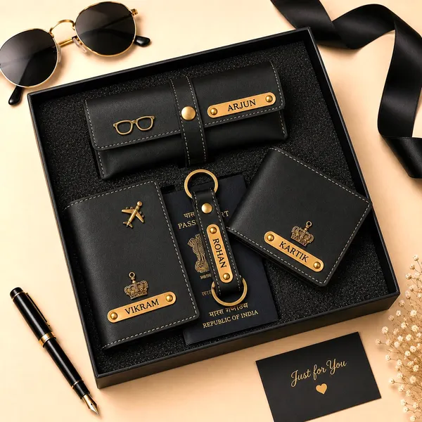Black_Personalized_Leather_Wallet_With_Charm_Gift_Set_For_Men