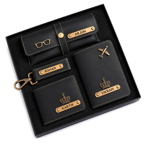 Black_Personalized_Leather_Wallet_With_Charm_Gift_Set_For_Men