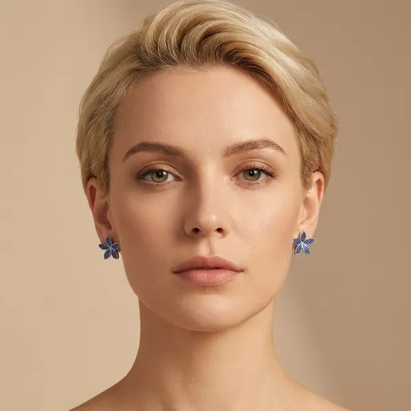Blue_Brass_Sapphire_Bloom_Studs_For_Women