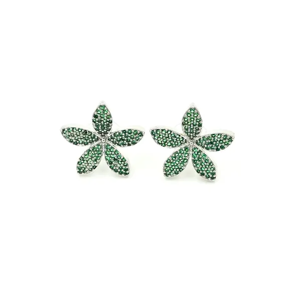 Green_Brass_Emerald_Bloom_Studs_For_Women