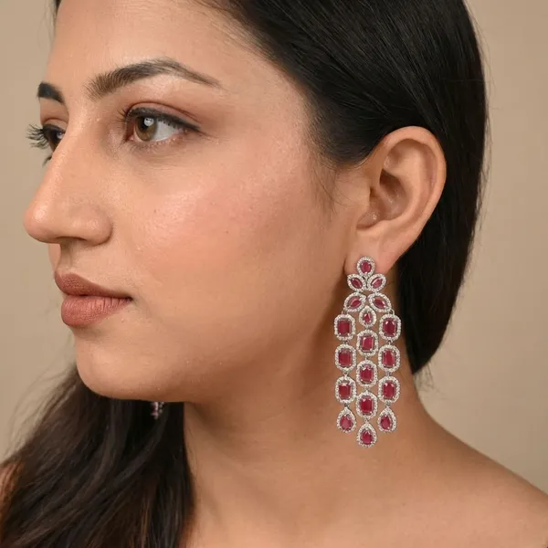 Gold_Brass_Ruby_Cascade_Danglers_For_Women