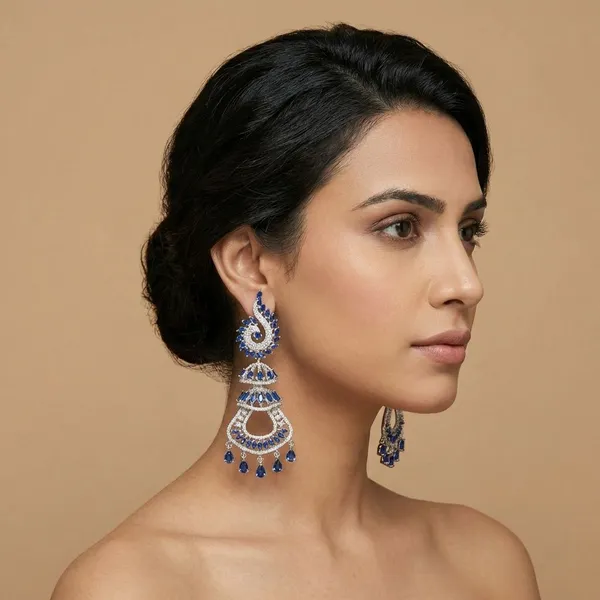 Multicolor_Brass_Valentina_Danglers_Saphire_For_Women