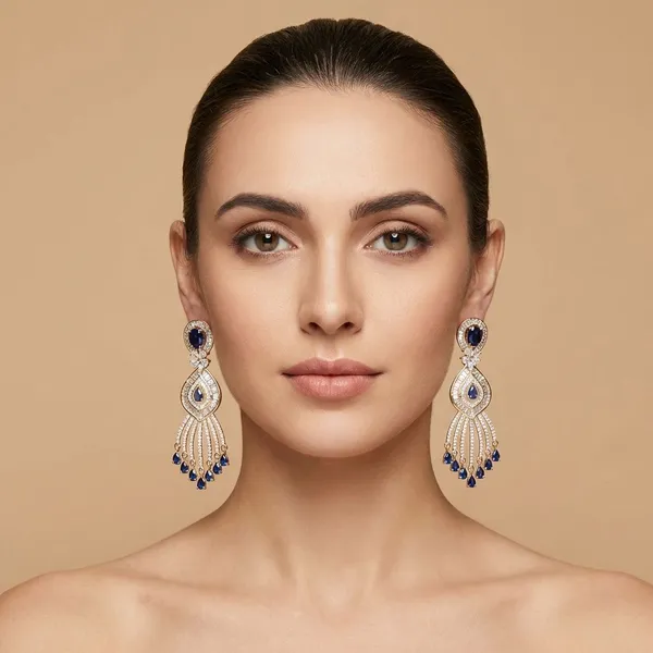 Multicolor_Brass_Starlit_Sapphire_Danglers_For_Women