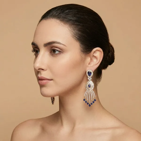 Multicolor_Brass_Starlit_Sapphire_Danglers_For_Women
