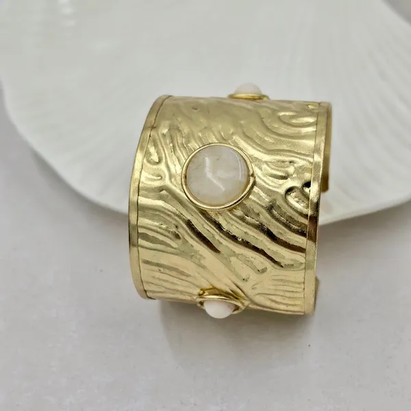 Bold_White_Stone_Brass_Bracelet_Adjustable_(Anti_Tarnish)