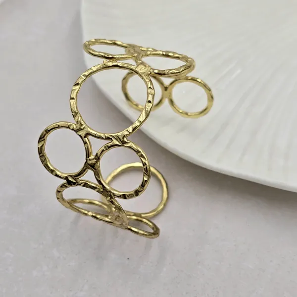 Irregular_Circles_Brass_Bracelet_Adjustable_(Anti_Tarnish)