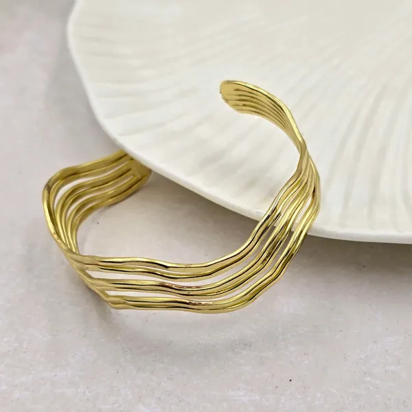Zig_Zag_Layered_Brass_Bracelet_Adjustable_(Anti_Tarnish)