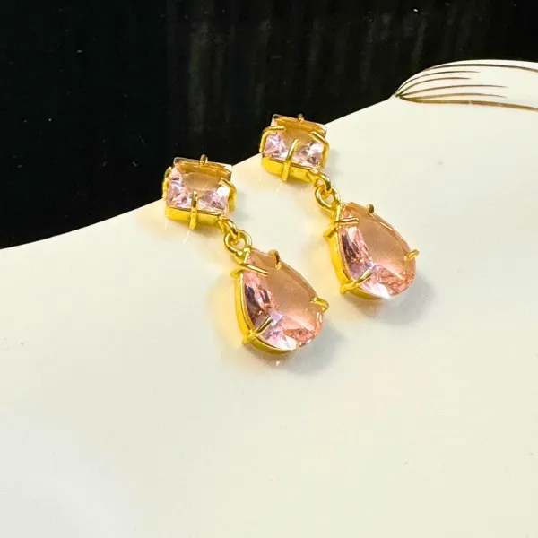 Pink_Brass_Statement_Drop_Earrings_In_For_Women