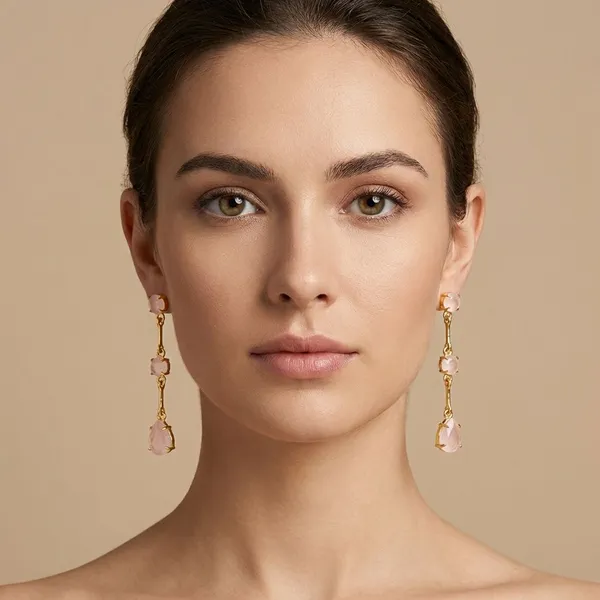 Pink_Brass_Statement_Drop_Earrings_In_For_Women