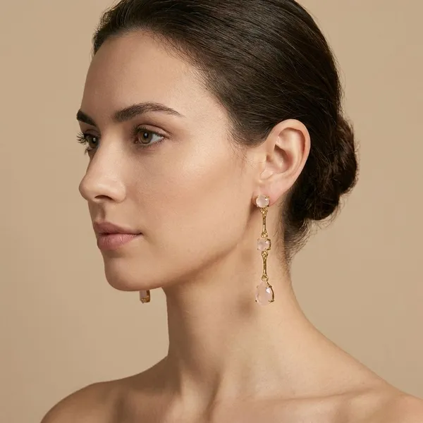 Pink_Brass_Statement_Drop_Earrings_In_For_Women