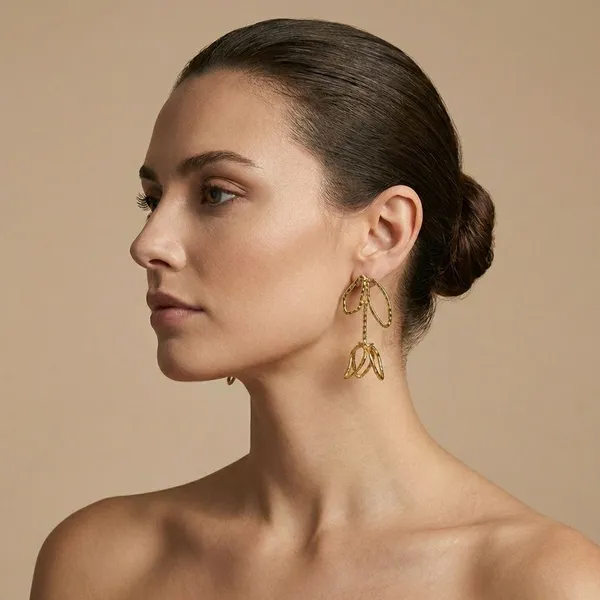 Gold_Brass_Tulip_Studs_For_Women