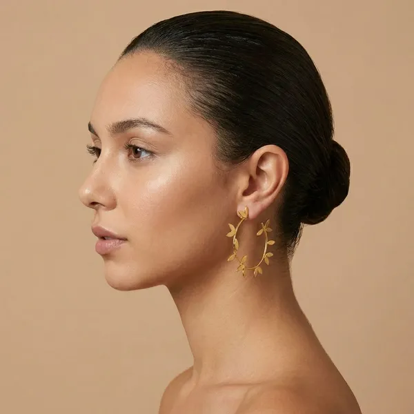 Gold_Brass_Floral_Circular_Studs_For_Women