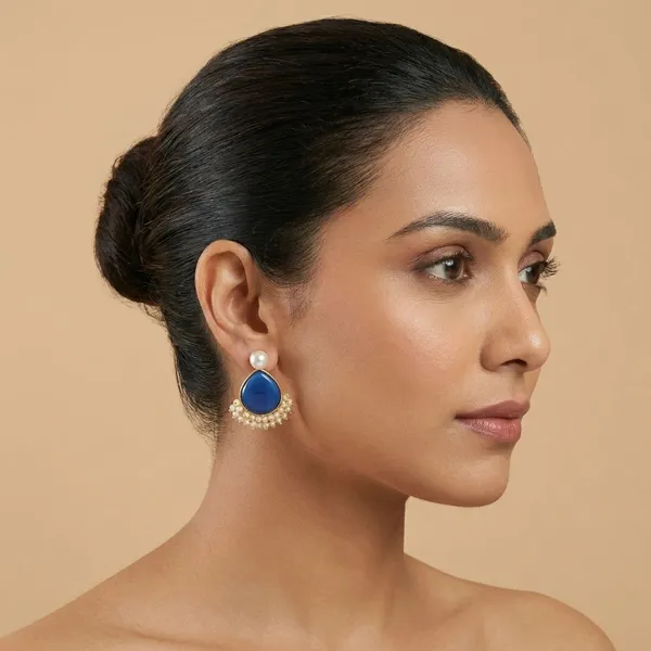 Multicolor_Brass_Drop_Studs_With_Pearls_For_Women