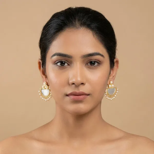 White_Brass_Drop_Studs_With_Pearls_For_Women