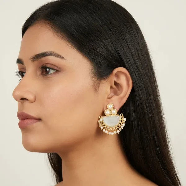 White_Brass_Drop_Studs_With_Pearls_For_Women