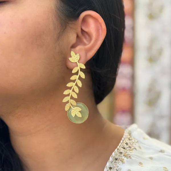 Green_Brass_Statement_Danglers_With_Bird_For_Women