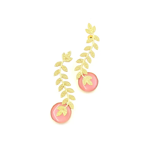 Pink_Brass_Statement_Danglers_With_Bird_For_Women
