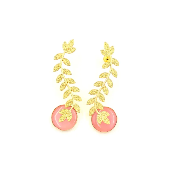 Pink_Brass_Statement_Danglers_With_Bird_For_Women
