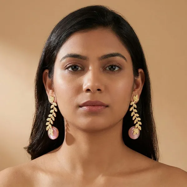 Pink_Brass_Statement_Danglers_With_Bird_For_Women