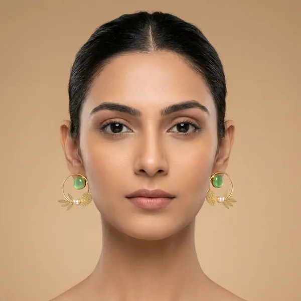 Mint_Green_Brass_Statement_Danglers_With_Bird_For_Women