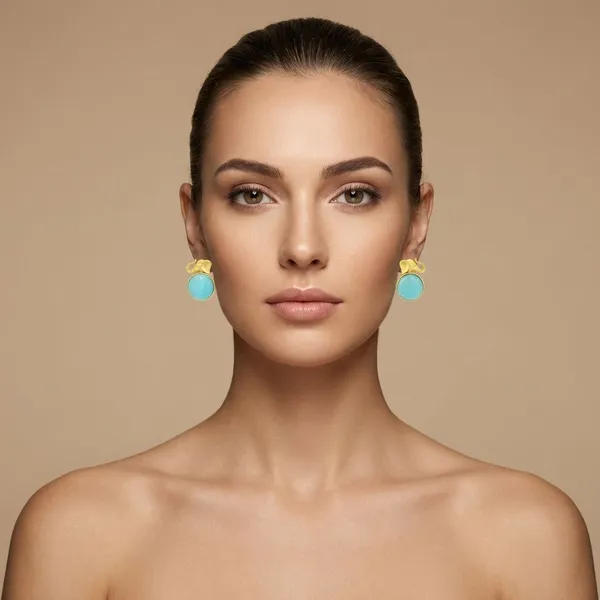 Blue_Brass_Elephant_Studs_For_Women