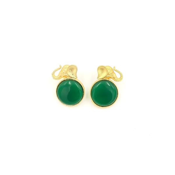 Green_Brass_Elephant_Studs_For_Women
