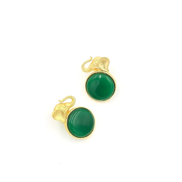 Green_Brass_Elephant_Studs_For_Women