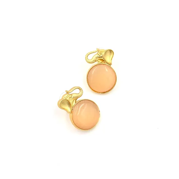 Orange_Brass_Elephant_Studs_For_Women