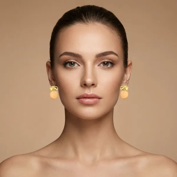 Orange_Brass_Elephant_Studs_For_Women