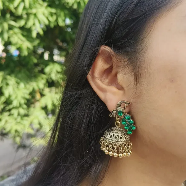 Gold_Brass_Mini_Peacock_Jhumka_For_Women