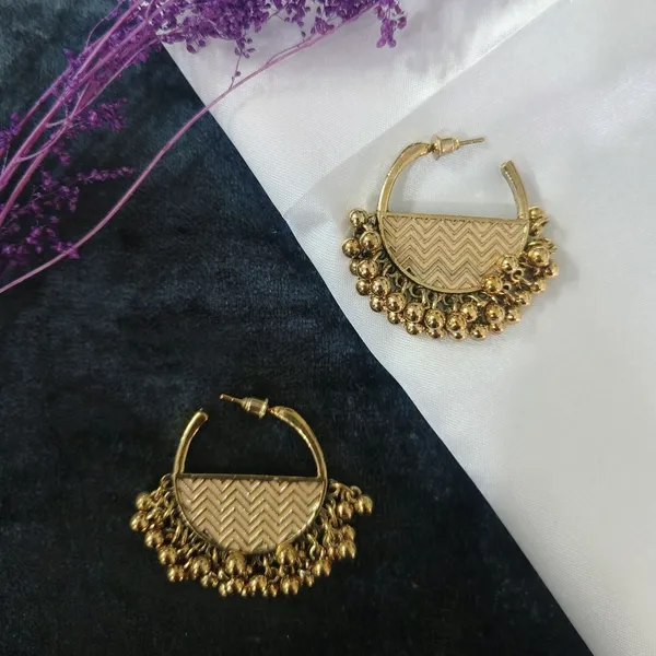Gold_Brass_Pastel_Peach_Enamel_Earrings_For_Women