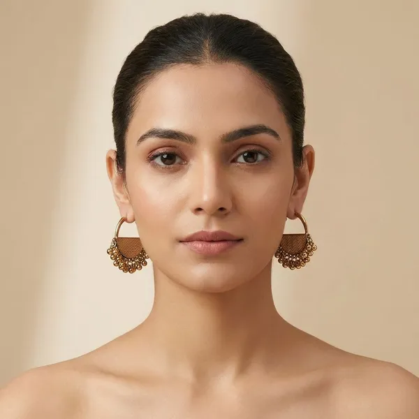 Gold_Brass_Pastel_Peach_Enamel_Earrings_For_Women