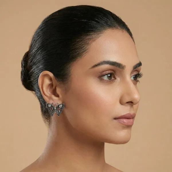 Silver_Brass_Butterfly_Studs_For_Women